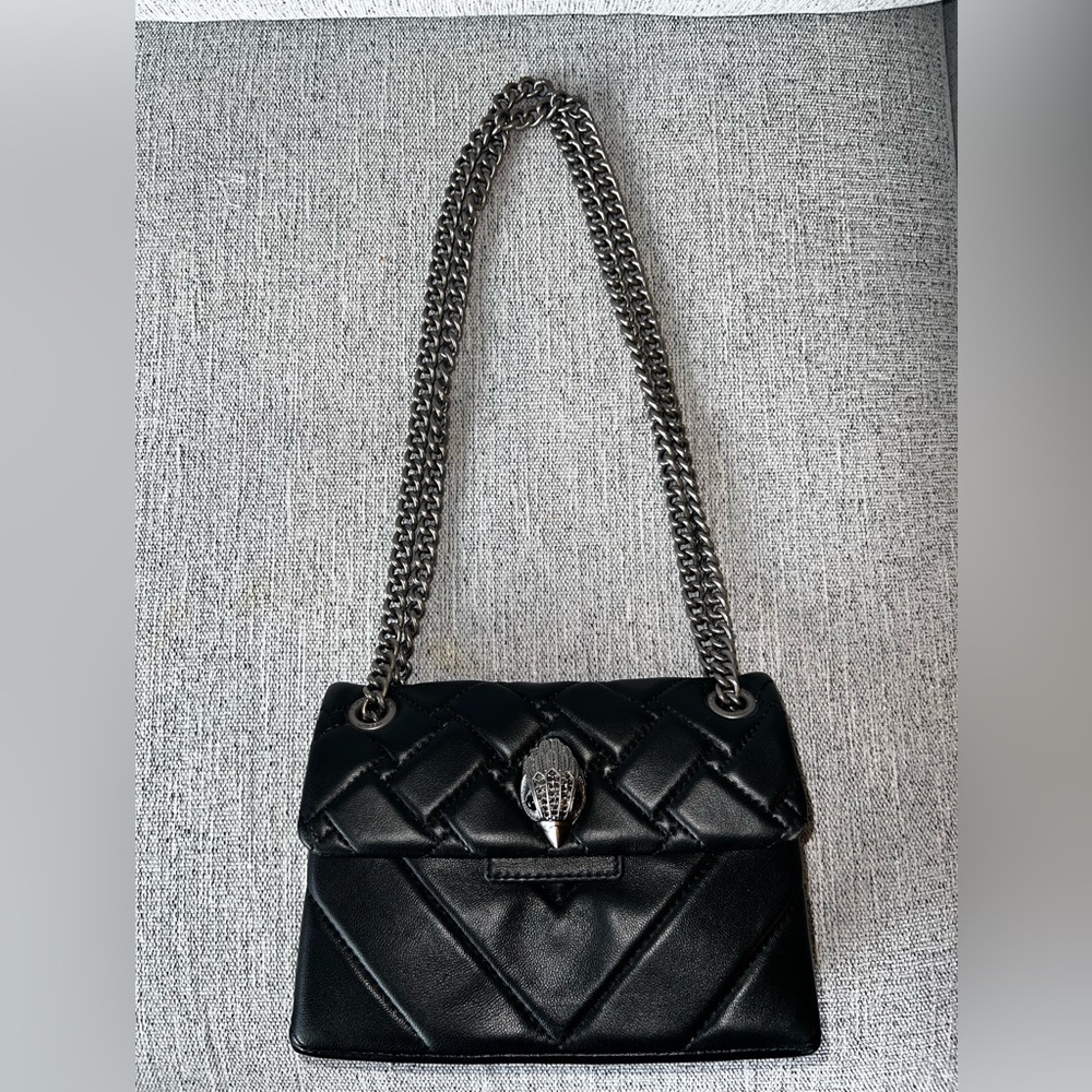 Kurt Geiger Black Quilted Chain Shoulder Bag